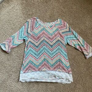 Multicolor Chevron Women's Top